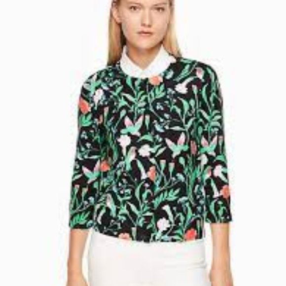 KATE SPADE Jardin Cardigan In Black - Picture 3 of 7